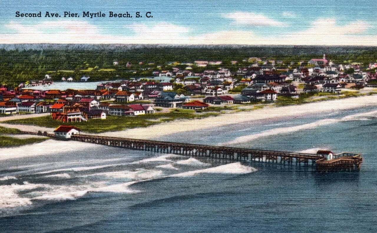 The Second Avenue Pier stretching into the Atlantic at Myrtle Beach